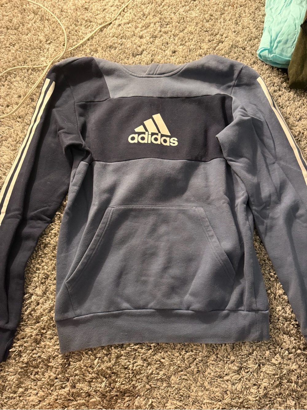 adidas Gray Fleece-Lined Hoodie with Logo Tag